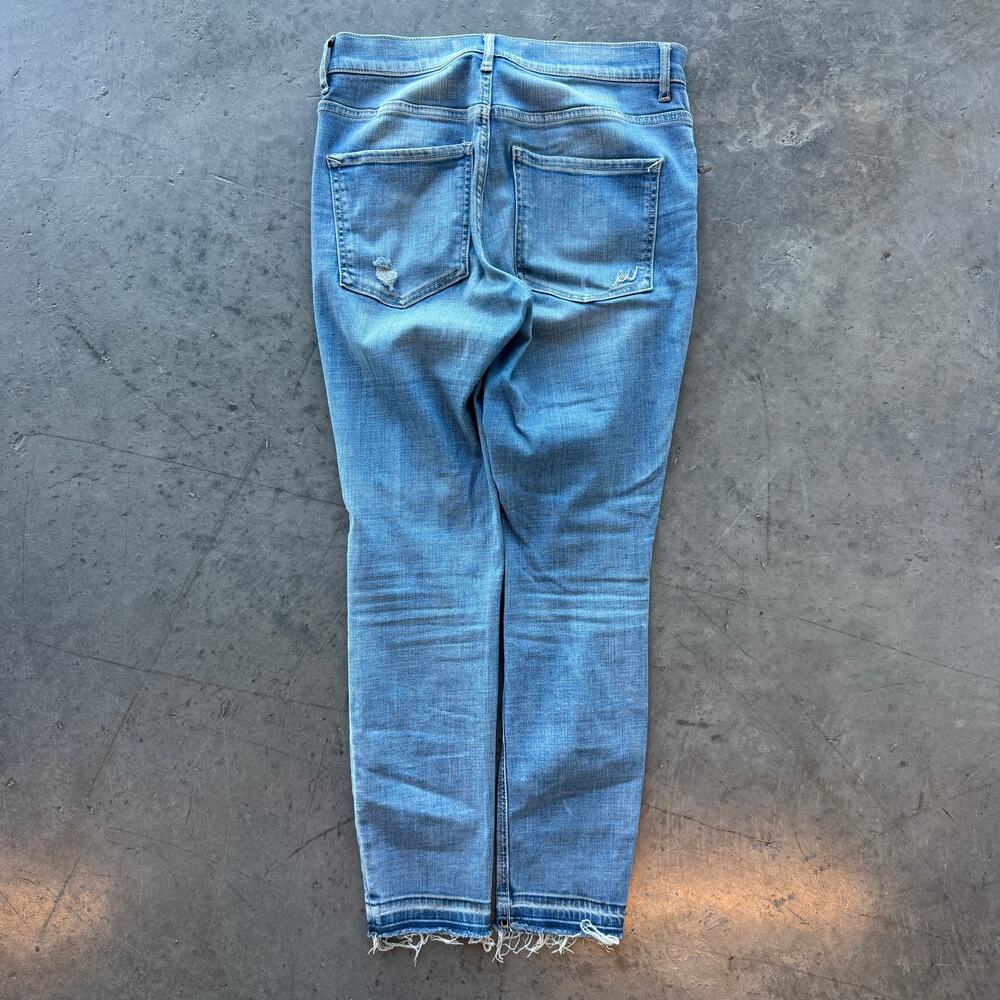 Vintage Y2k Express Denim Performance Crop High Rise Distressed Jeans 6 - Picture 2 of 6